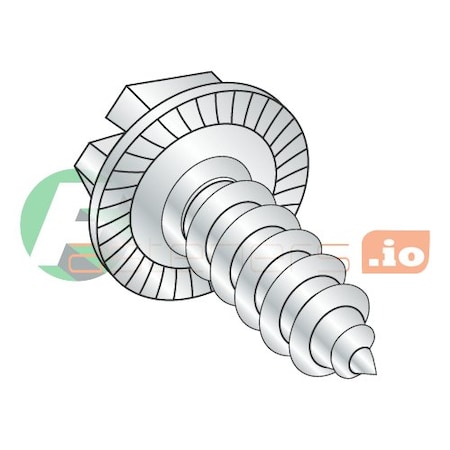 Newport Fasteners Sheet Metal Screw, #14 x 1 in, Zinc Plated Steel Hex Head Slotted Drive, 2000 PK 947917